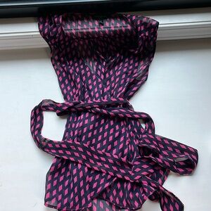 Banana Republic. Pink and Navy sheer top.